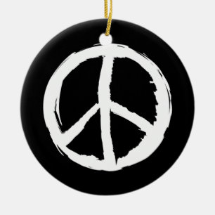 Ornamento De Cerâmica SINAL DE PAZ DE PAPEL divertido