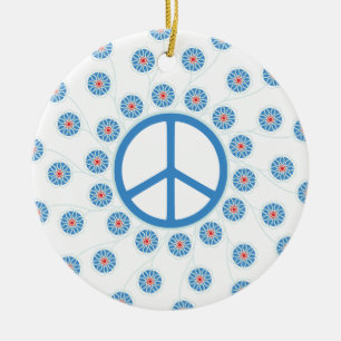 Ornamento De Cerâmica Sinal de Paz Flores