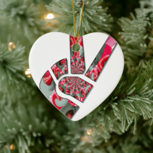 Ornamento De Cerâmica Sinal de paz manual