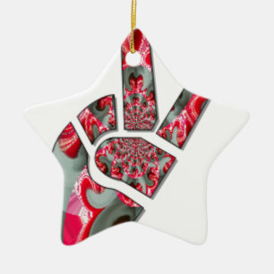 Ornamento De Cerâmica Sinal de paz manual