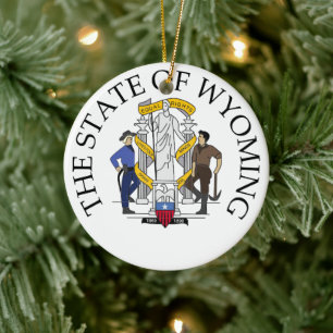Ornamento De Cerâmica Sinal de Wyoming