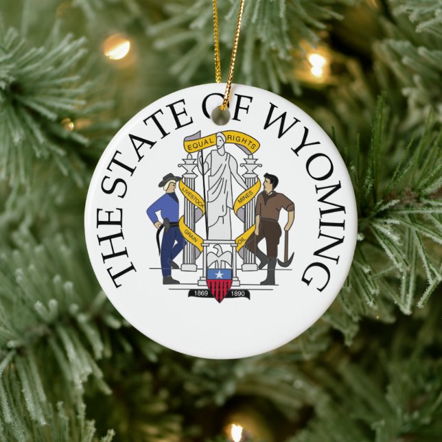 Ornamento De Cerâmica sinal de Wyoming (Árvore)
