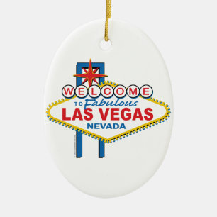 Ornamento De Cerâmica Sinal retro de Las Vegas