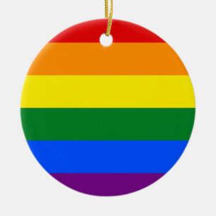 Ornamento De Cerâmica Sinalizador arco-íris (LGBT)
