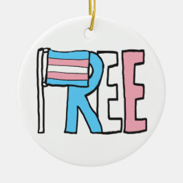 Ornamento De Cerâmica Sinalizador de Direitos Trans Gratuitos