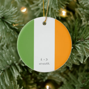 Ornamento De Cerâmica Sinalizador de Irlanda de Mensagem Personalizada
