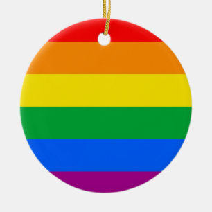Ornamento De Cerâmica Sinalizador do Orgulho Arco-Íris LGBTQ+