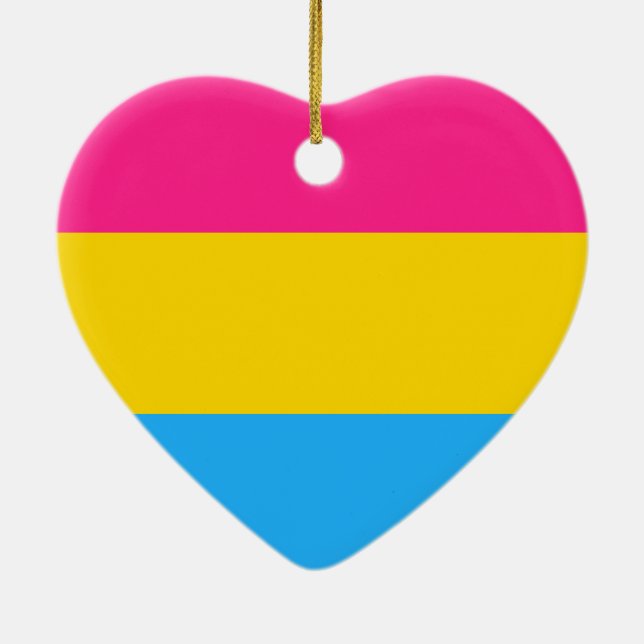 Ornamento De Cerâmica Sinalizador do Orgulho Pansexual (Verso)