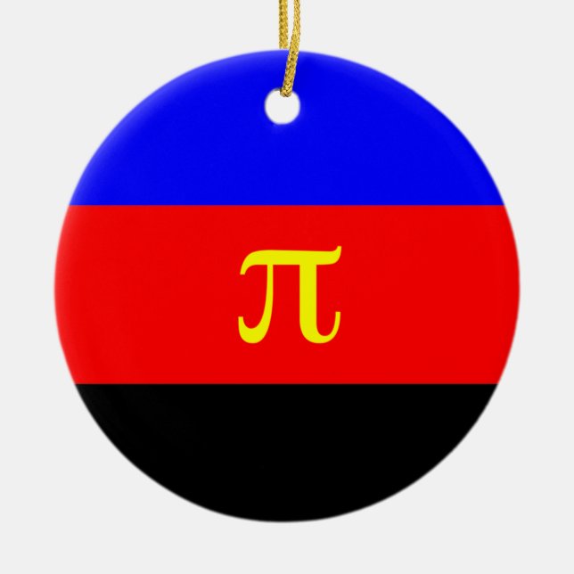 Ornamento De Cerâmica Sinalizador do Orgulho Polimário (Frente)