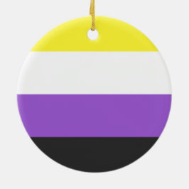 Ornamento De Cerâmica Sinalizador Enby (Orgulho Não-Binário)