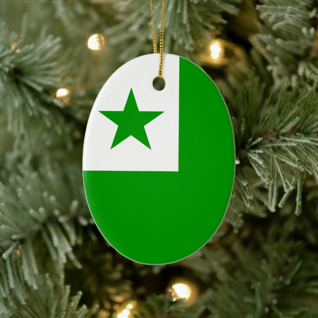 Ornamento De Cerâmica Sinalizador Esperanto (Árvore)