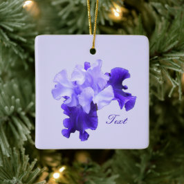 Ornamento De Cerâmica Sinalizador Romântico Roxo Iris Personalizado