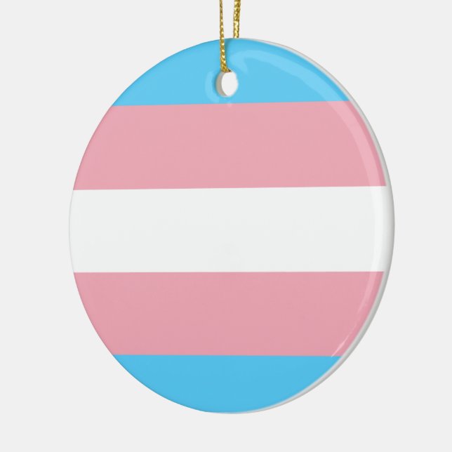 Ornamento De Cerâmica Sinalizador Trans Pride (Orgulho Transgênero) (Esquerda)