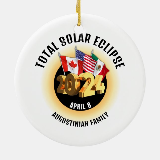 Ornamento De Cerâmica Sinalizadores 2024 TOTAL Família ECLIPSE SOLAR (Traseira)