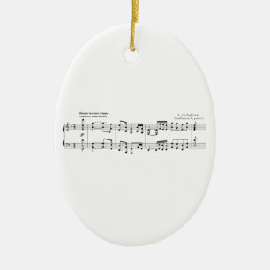 Ornamento De Cerâmica Sinfonia #9 de Beethoven (preto)