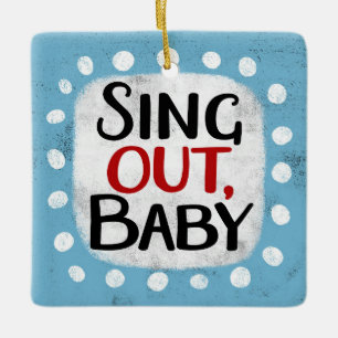 Ornamento De Cerâmica Sing Out, Baby Ornament