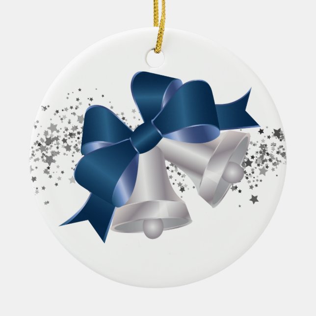 Ornamento De Cerâmica Sinos de Natal (Frente)