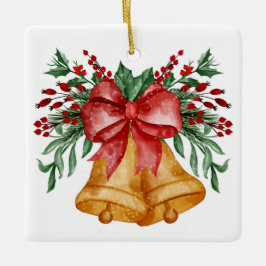 Ornamento De Cerâmica Sinos de Natal
