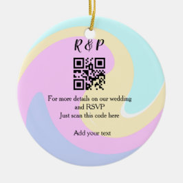 Ornamento De Cerâmica site de casamento rsvp q r código adicionar nome t
