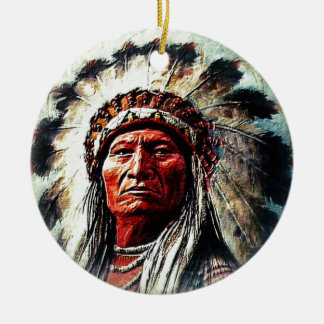 Ornamento De Cerâmica Sitting Bull