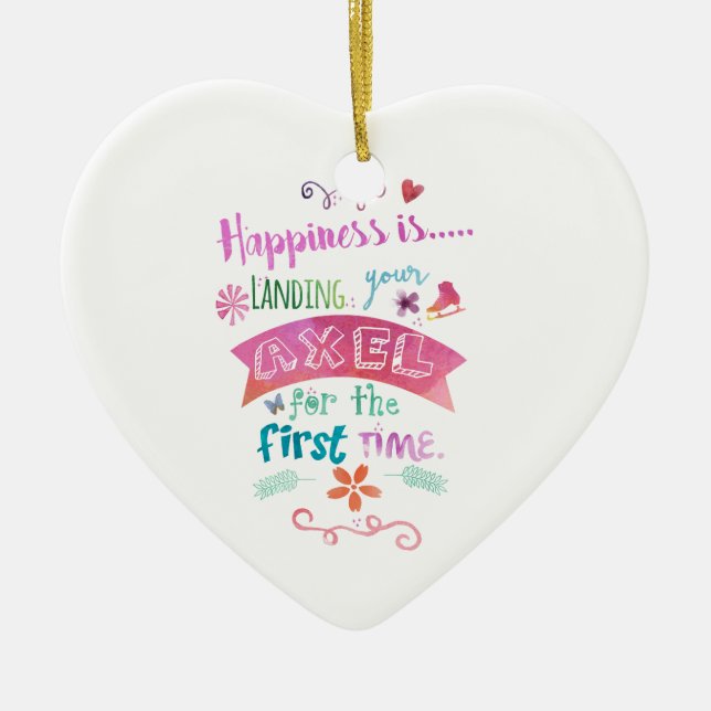 Ornamento De Cerâmica Skate feito sob encomenda da felicidade dos (Frente)