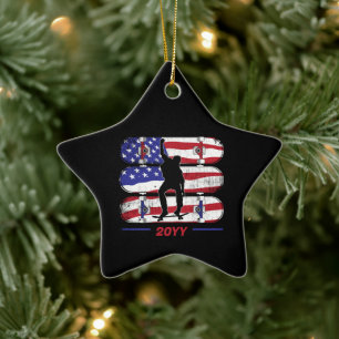 Ornamento De Cerâmica Skate Men - USA American Flag
