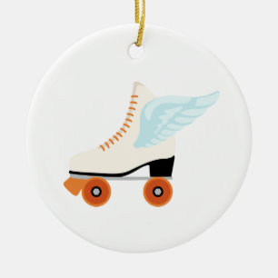 Ornamento De Cerâmica Skate Roller Wing