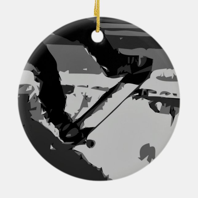 Ornamento De Cerâmica Skateboard de meia tubulação (Traseira)