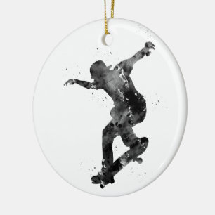 Ornamento De Cerâmica Skateboarding