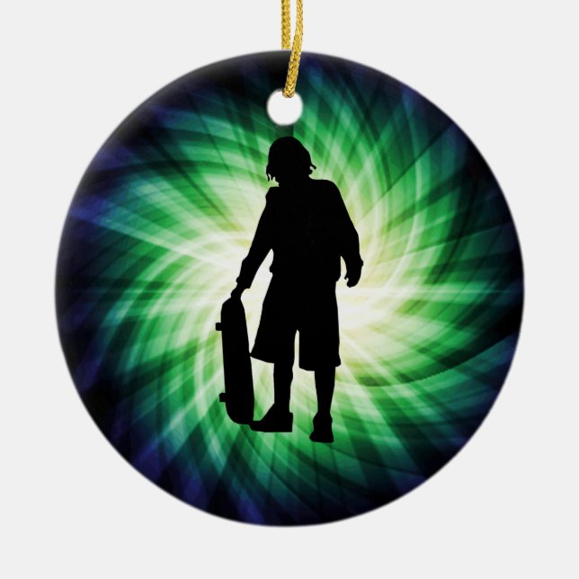 Ornamento De Cerâmica Skater; skate (Frente)