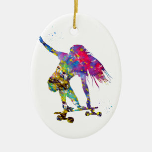 Ornamento De Cerâmica Skater, skate