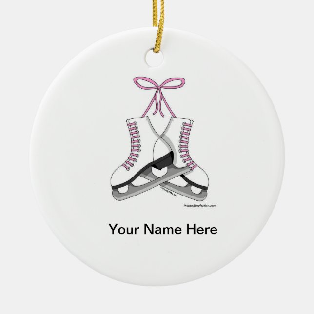 Ornamento De Cerâmica Skates de gelo - Feminino (Frente)