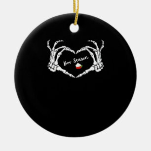 Ornamento De Cerâmica Skeleton Hand Heart Season Classic
