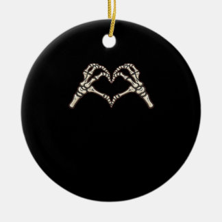 Ornamento De Cerâmica Skeleton Hand Hearts Design