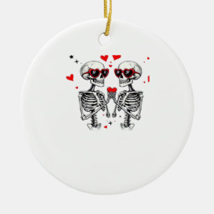 Ornamento De Cerâmica Skeleton Heart Mãos Para Tendência