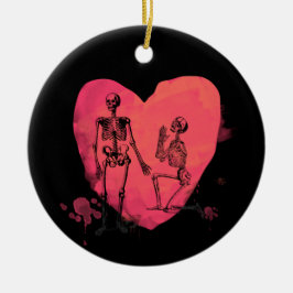 Ornamento De Cerâmica Skeleton Love