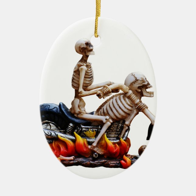 Ornamento De Cerâmica Skeleton Rider (Frente)