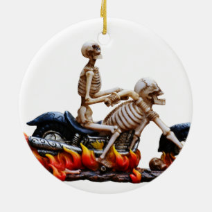 Ornamento De Cerâmica Skeleton Rider