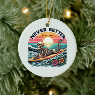 Ornamento De Cerâmica Skeleton Summer Vibes - Nunca Melhor (2)