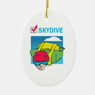 ORNAMENTO DE CERÂMICA SKYDIVE FEITO ISSO