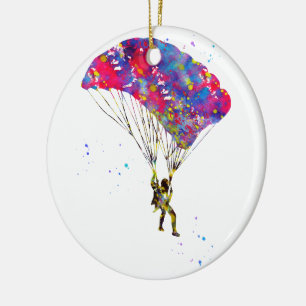 Ornamento De Cerâmica Skydiver