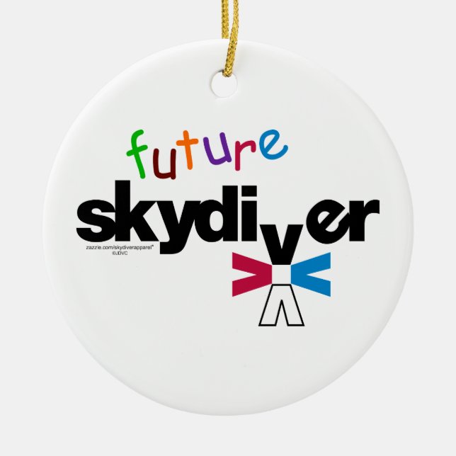 Ornamento De Cerâmica Skydiver futuro (Frente)