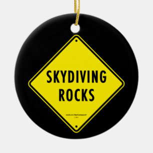 Ornamento De Cerâmica SKYDIVING BALANÇA o sinal de estrada