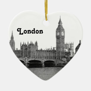 Ornamento De Cerâmica Skyline BRITÂNICA de Londres Inglaterra gravada