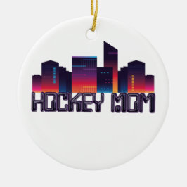 Ornamento De Cerâmica Skyline da Cidade da Mãe de Hockey