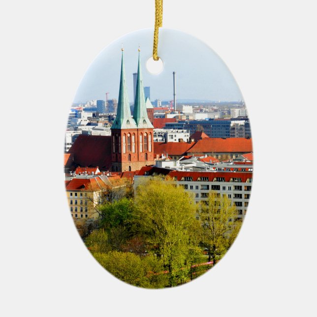 Ornamento De Cerâmica Skyline de Berlim (Alemanha) (Frente)