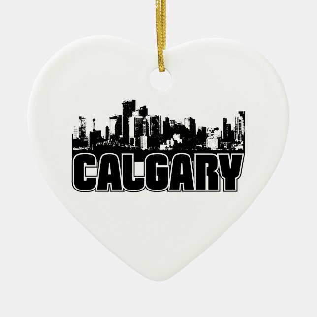 Ornamento De Cerâmica Skyline de Calgary (Frente)