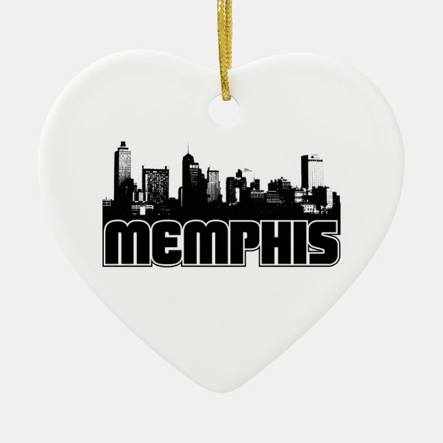 Ornamento De Cerâmica Skyline de Memphis (Frente)