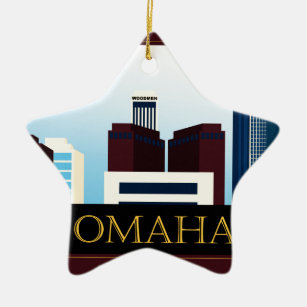 Ornamento De Cerâmica Skyline de Omaha