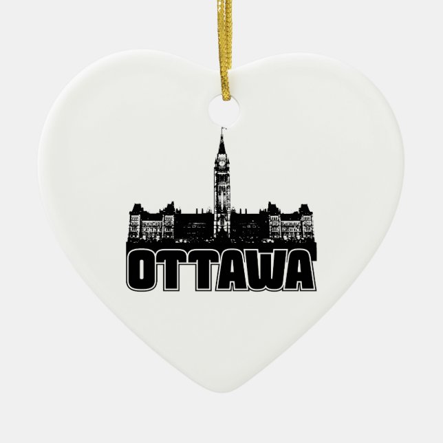 Ornamento De Cerâmica Skyline de Ottawa (Frente)